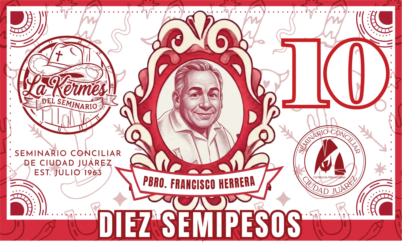 Billete de diez semipesos de la Kermés del Seminario